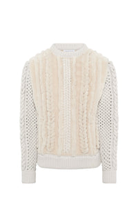 Ivory & Camel Multi / Top Talus en peau lainée - Ivory & Camel Multi