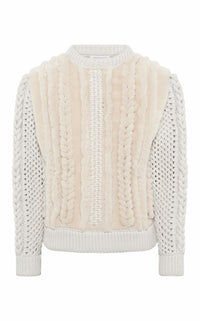 Ivory & Camel Multi / Top Talus en peau lainée - Ivory & Camel Multi