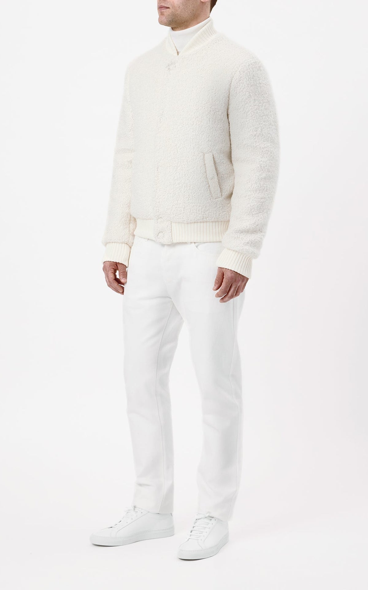 Ivory / Bomber Brandon en cachemire et laine - Ivory