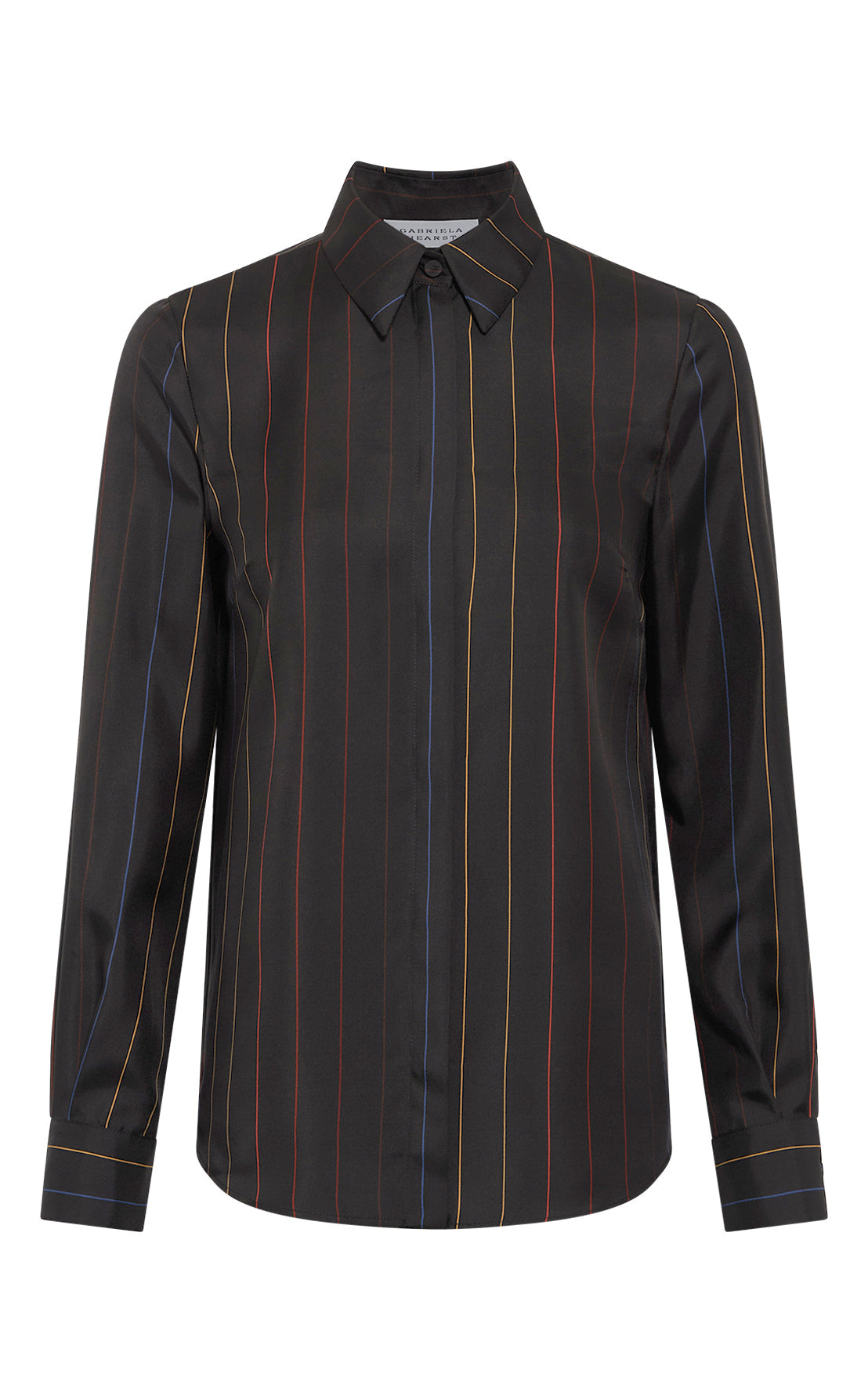 Charcoal Multi / Blouse Henri en soie - Charcoal Multi