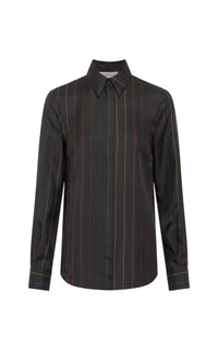 Charcoal Multi / Blouse Henri en soie - Charcoal Multi