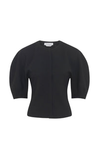 Waverly Top en noir eco soft laine drap de costume