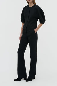 Waverly Top en noir eco soft laine drap de costume