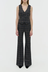 Rhein Pant en anthracite multicolore laine soie clubcheck tartan