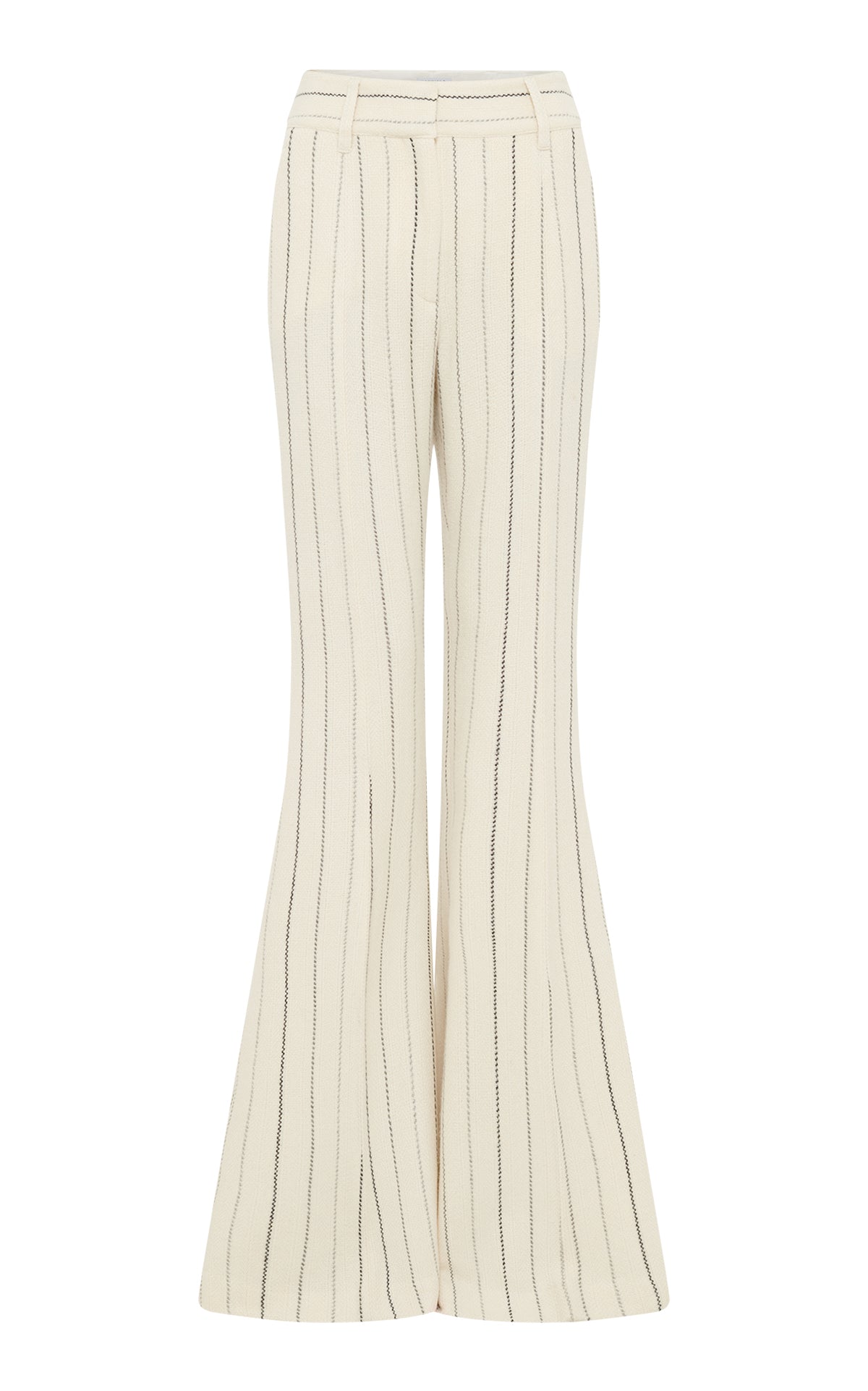 Rhein Pant en ivoire multicolore laine cachemire fines rayures