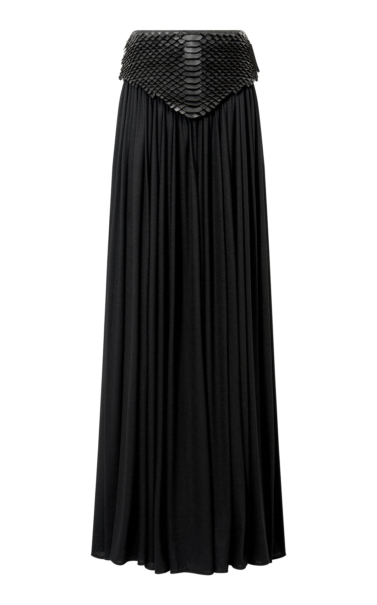 Selah Skirt en noir snake scale cuir