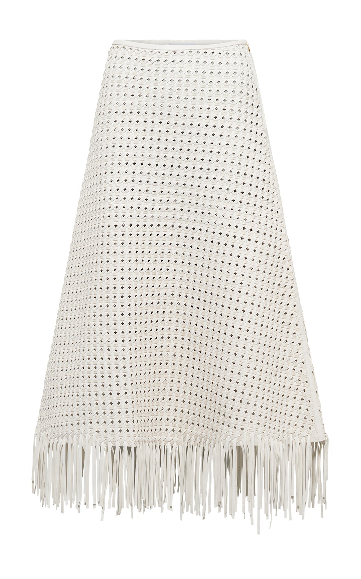 White / Jupe Bennie en cuir - White