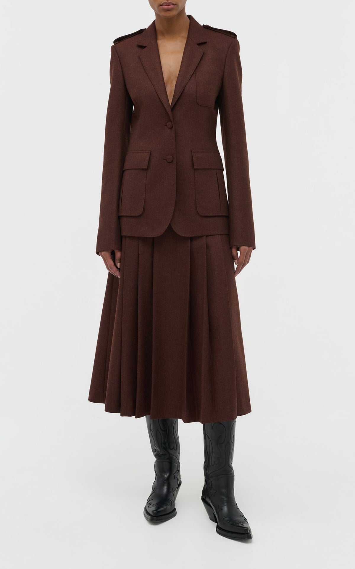 Burnt Sienna / Jupe Wesley en laine - Burnt Sienna