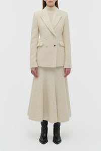 Amy Skirt en ivoire eco cachemire bouclette