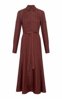 Burnt Sienna Multi / Robe-chemise Galway en soie - Burnt Sienna Multi