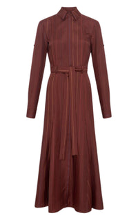 Robe-chemise Galway en soie - Burnt Sienna Multi