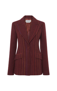 Burnt Sienna Multi / Veste blazer Leiva en laine - Burnt Sienna Multi
