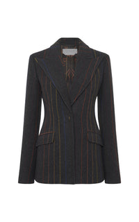 Charcoal Multi / Veste blazer Leiva en laine - Charcoal Multi