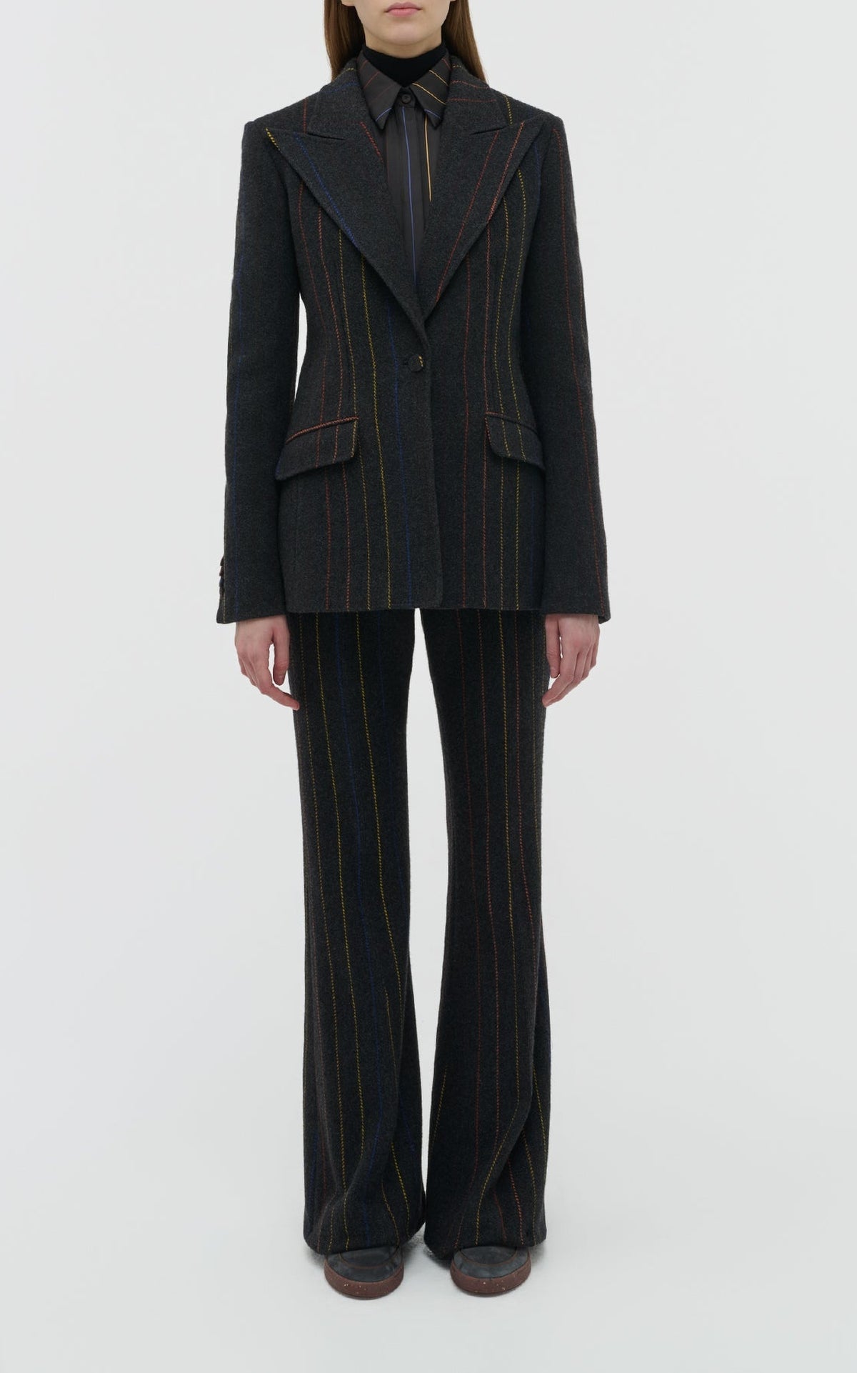 Charcoal Multi / Veste blazer Leiva en laine - Charcoal Multi