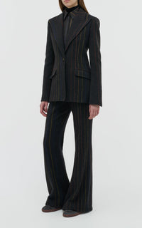 Charcoal Multi / Veste blazer Leiva en laine - Charcoal Multi