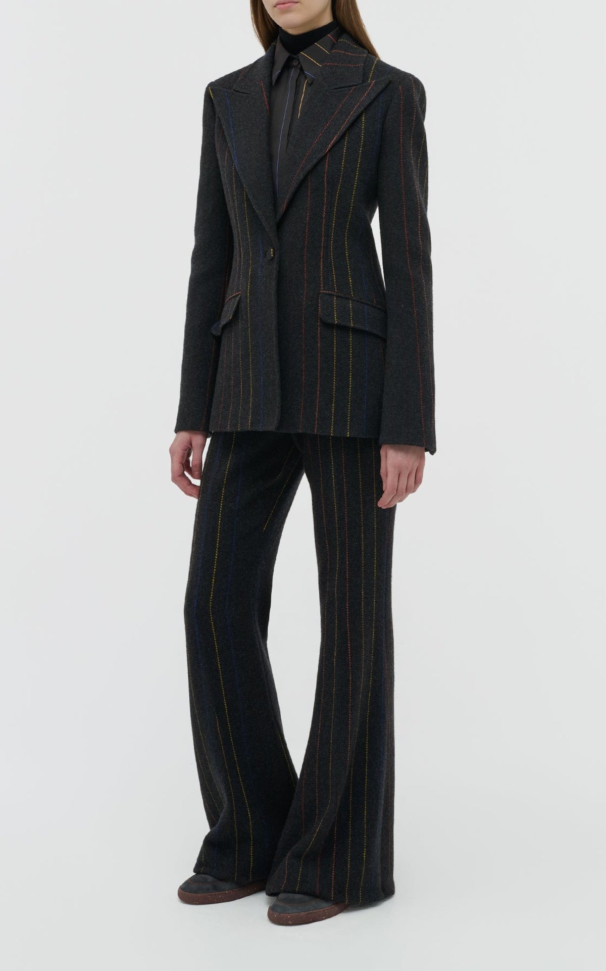 Charcoal Multi / Veste blazer Leiva en laine - Charcoal Multi