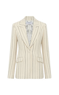 Ivory Multi / Veste blazer Leiva en laine - Ivory Multi