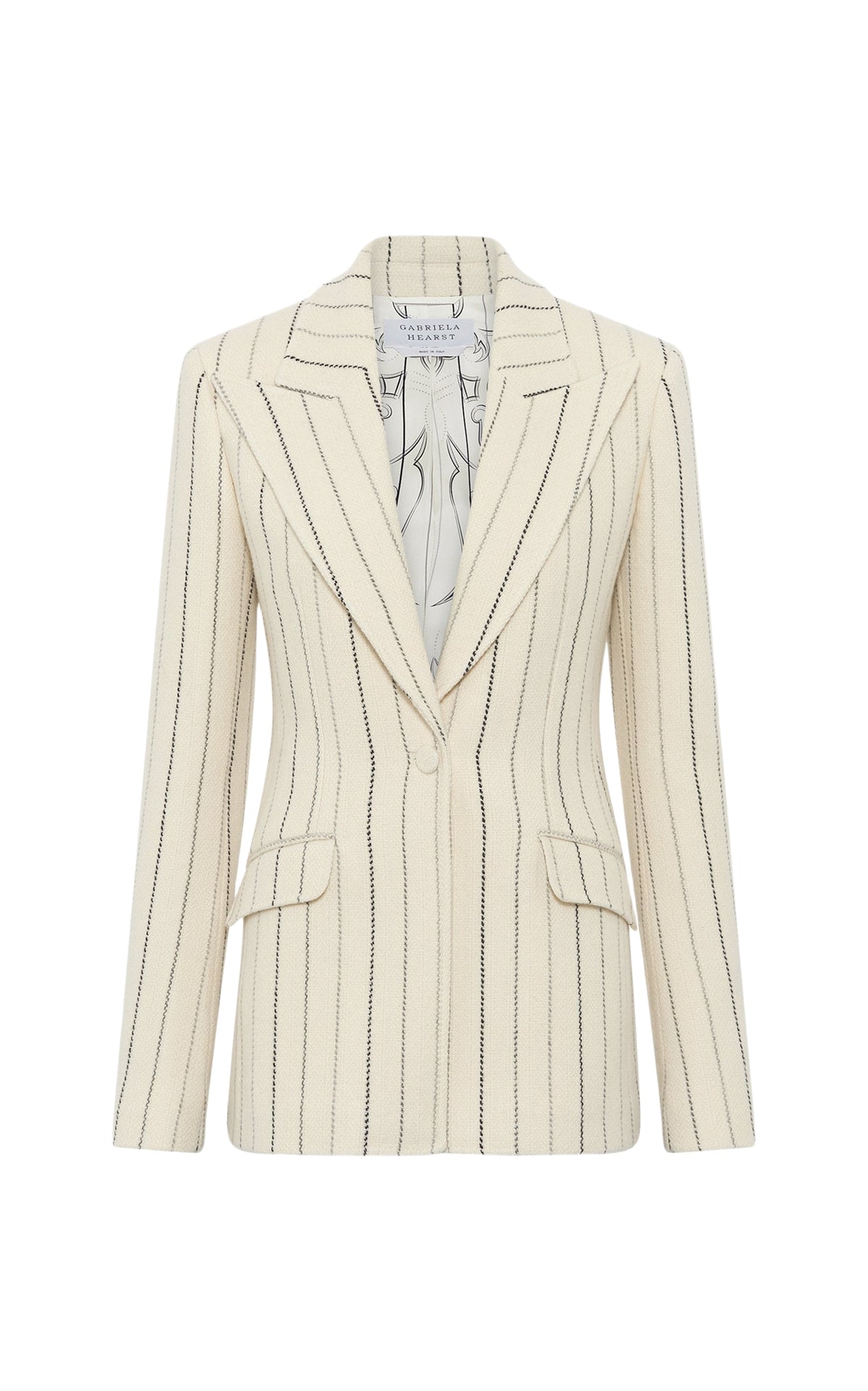 Ivory Multi / Veste blazer Leiva en laine - Ivory Multi