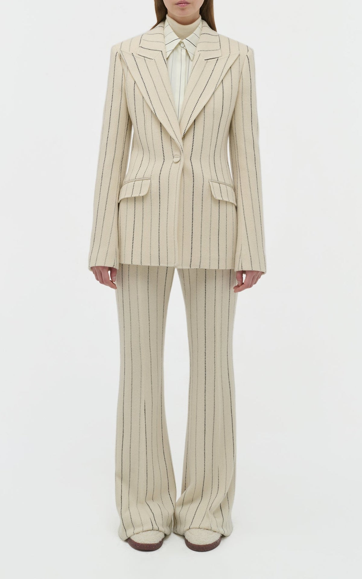 Ivory Multi / Veste blazer Leiva en laine - Ivory Multi