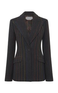 Charcoal Multi / Veste blazer Leiva en laine - Charcoal Multi