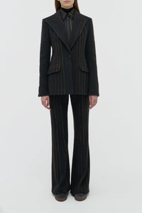 Charcoal Multi / Veste blazer Leiva en laine - Charcoal Multi
