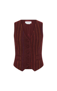 Burnt Sienna Multi / Gilet Coleridge en laine - Burnt Sienna Multi