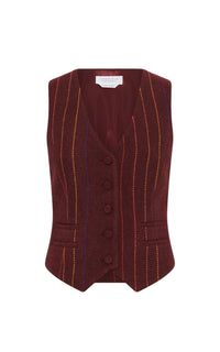 Burnt Sienna Multi / Gilet Coleridge en laine - Burnt Sienna Multi
