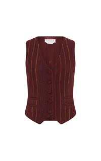Coleridge wool vest - Burnt Sienna Multi