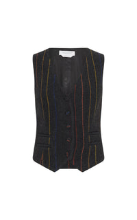 Charcoal Multi / Gilet Coleridge en laine - Charcoal Multi