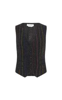 Gilet Coleridge en laine - Charcoal Multi