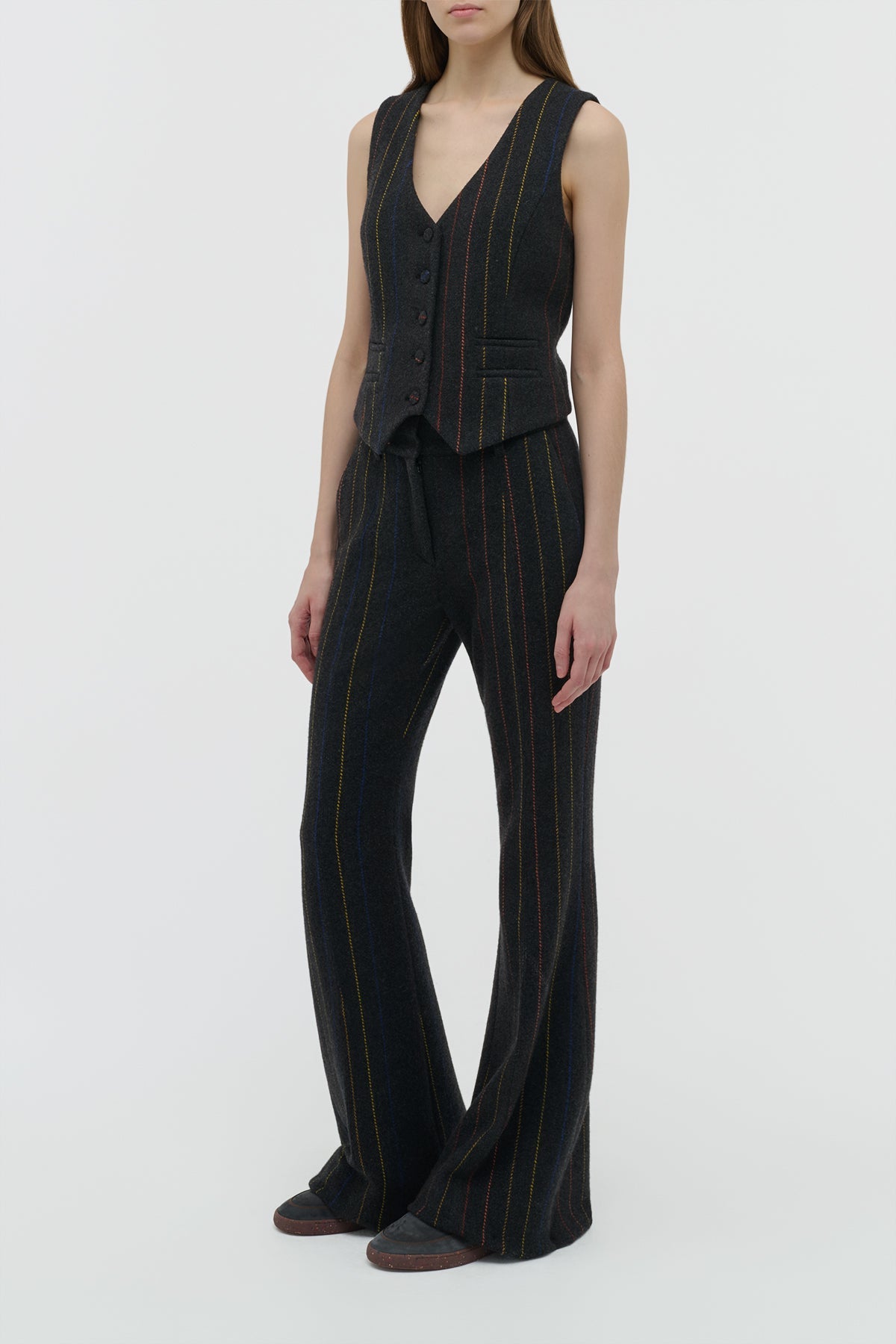 Charcoal Multi / Gilet Coleridge en laine - Charcoal Multi