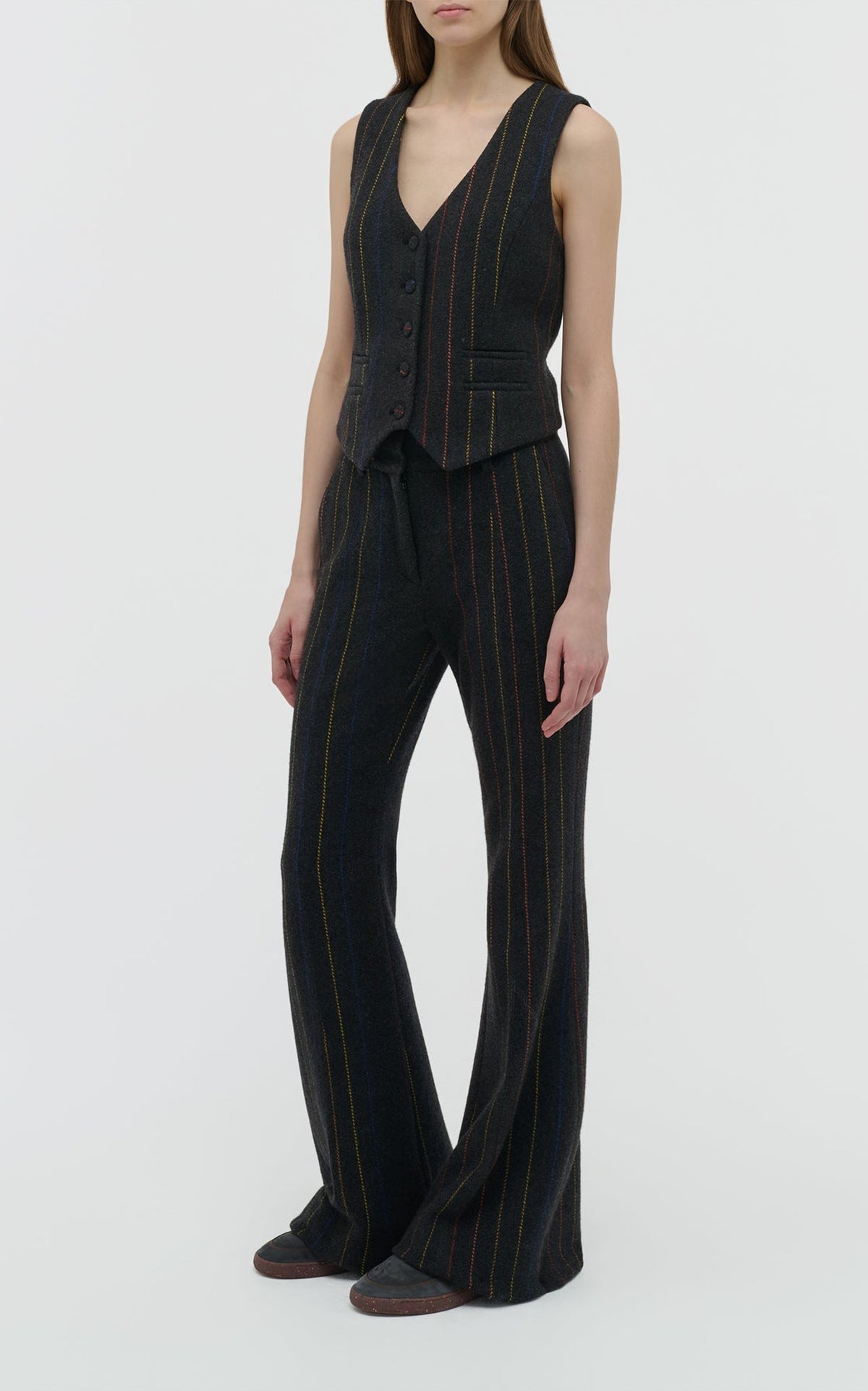 Charcoal Multi / Gilet Coleridge en laine - Charcoal Multi
