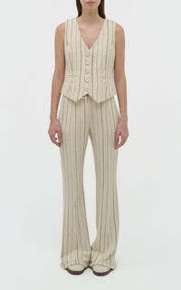 Ivory Multi / Gilet Coleridge en laine - Ivory Multi
