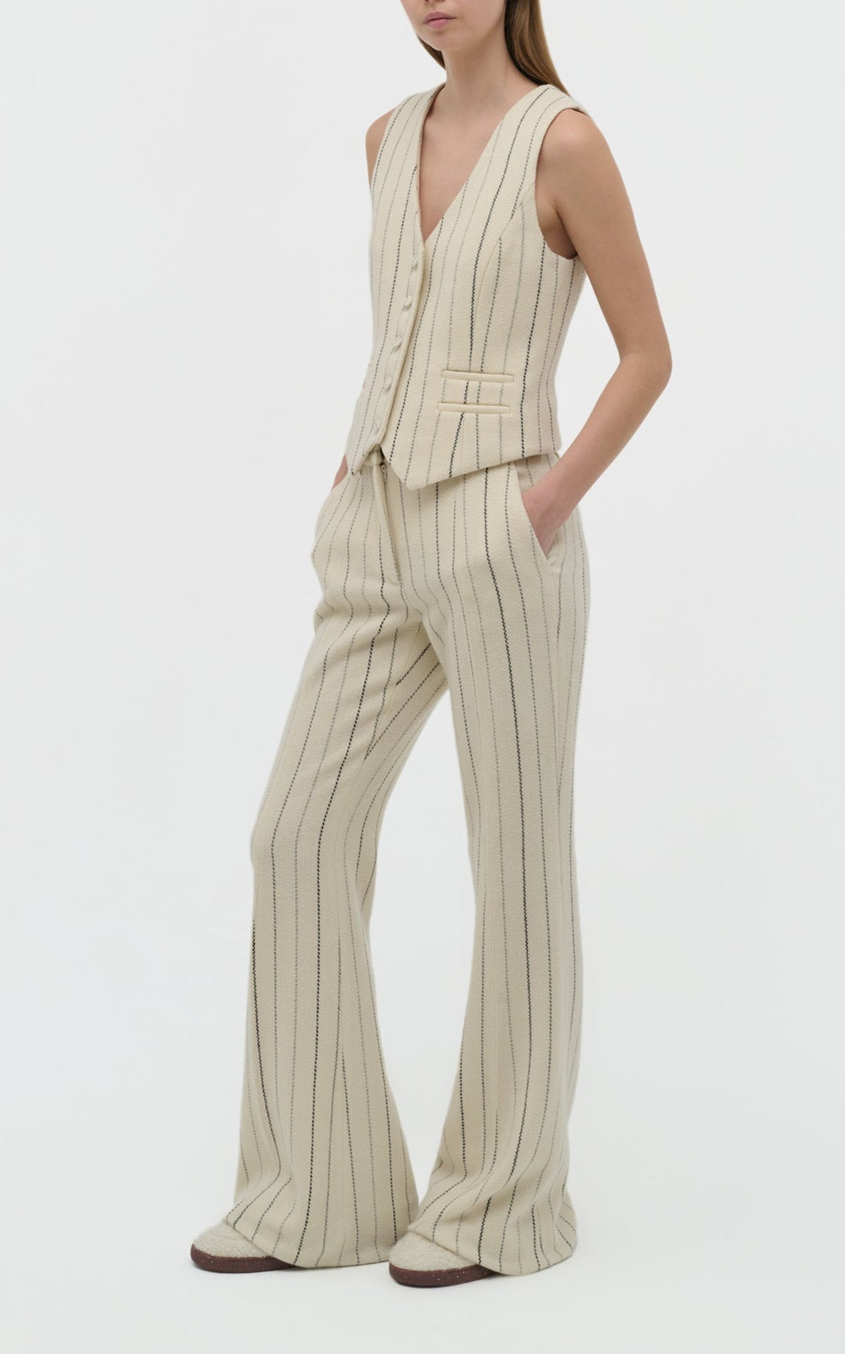 Ivory Multi / Gilet Coleridge en laine - Ivory Multi