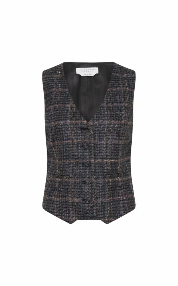 Gilet Coleridge en laine - Charcoal Multi