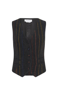 Charcoal Multi / Gilet Coleridge en laine - Charcoal Multi