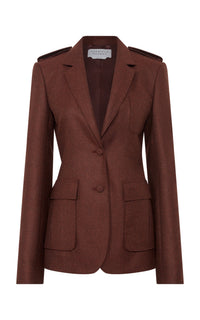 Burnt Sienna / Veste blazer Louisa en laine - Burnt Sienna