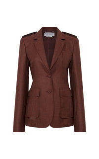 Burnt Sienna / Veste blazer Louisa en laine - Burnt Sienna