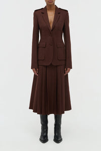 Burnt Sienna / Veste blazer Louisa en laine - Burnt Sienna