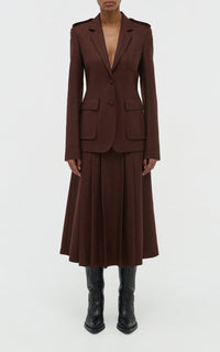 Burnt Sienna / Veste blazer Louisa en laine - Burnt Sienna