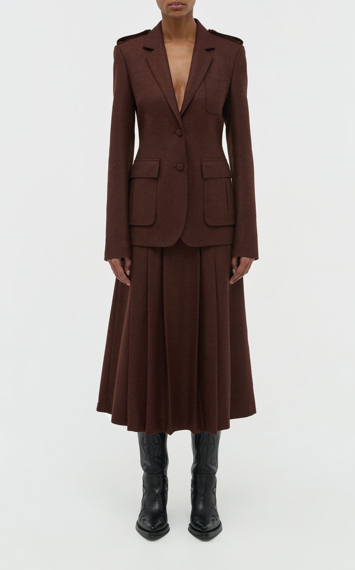 Burnt Sienna / Veste blazer Louisa en laine - Burnt Sienna