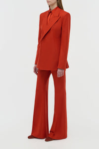 Mairi Blazer en orange antilope laine cachemire flanelle
