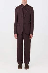 Burnt Sienna / Veste blazer Irving en laine - Burnt Sienna