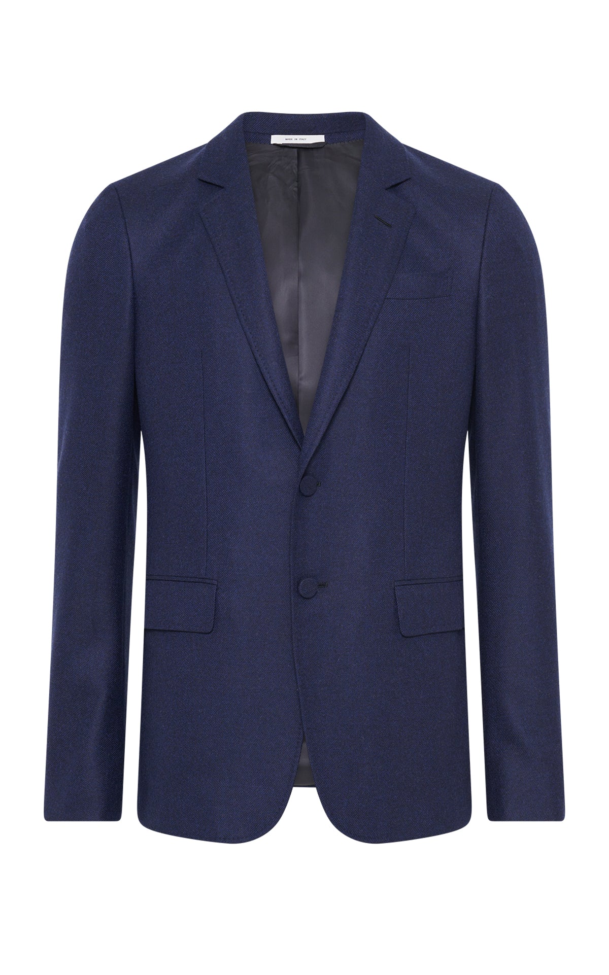 Irving Jacket en bleu marine laine cachemire flanelle
