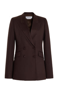 Stephanie Blazer en chocolat fine cachemire velours côtelé