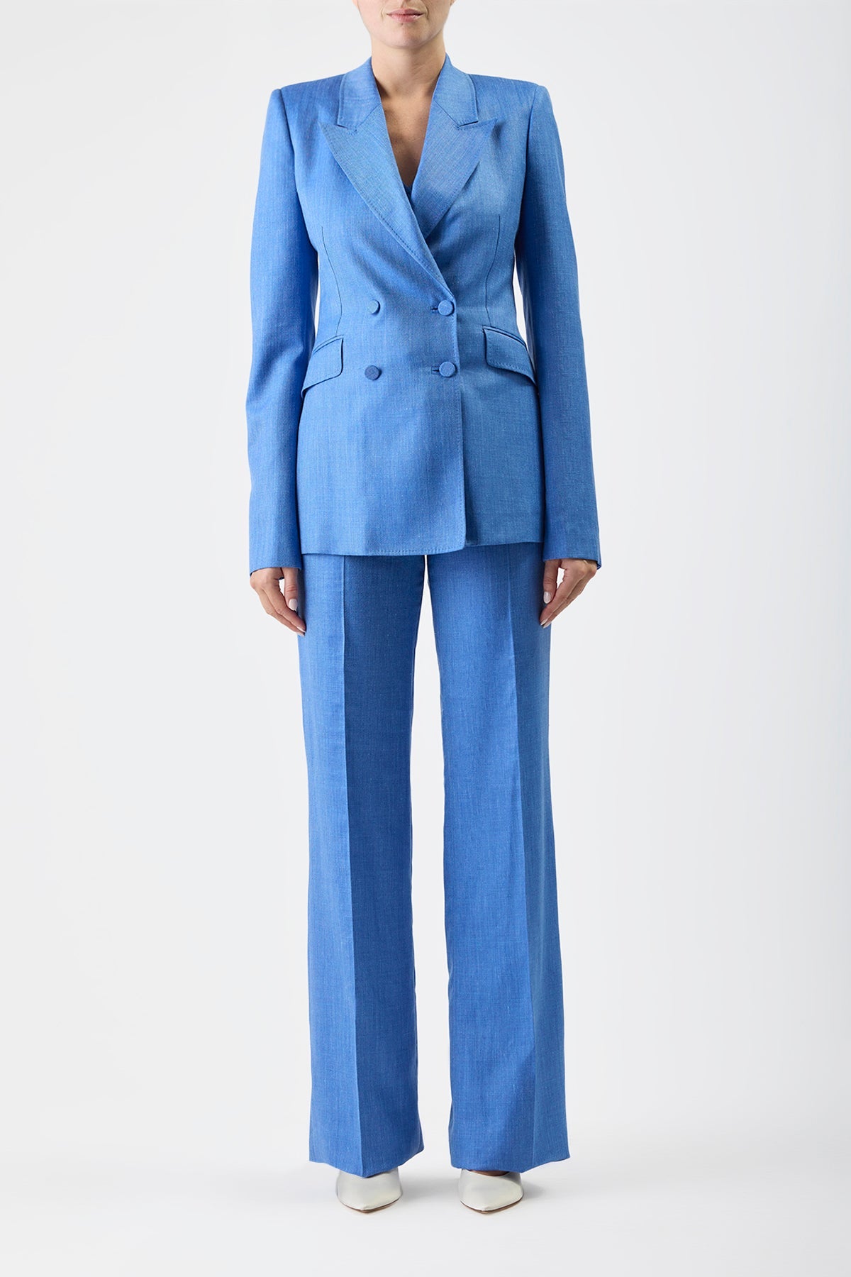 Stephanie Blazer en bleu marine winter soie