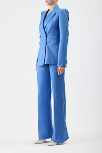 Stephanie Blazer en bleu marine winter soie