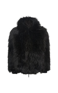 Black / Veste Tom en peau lainée - Black