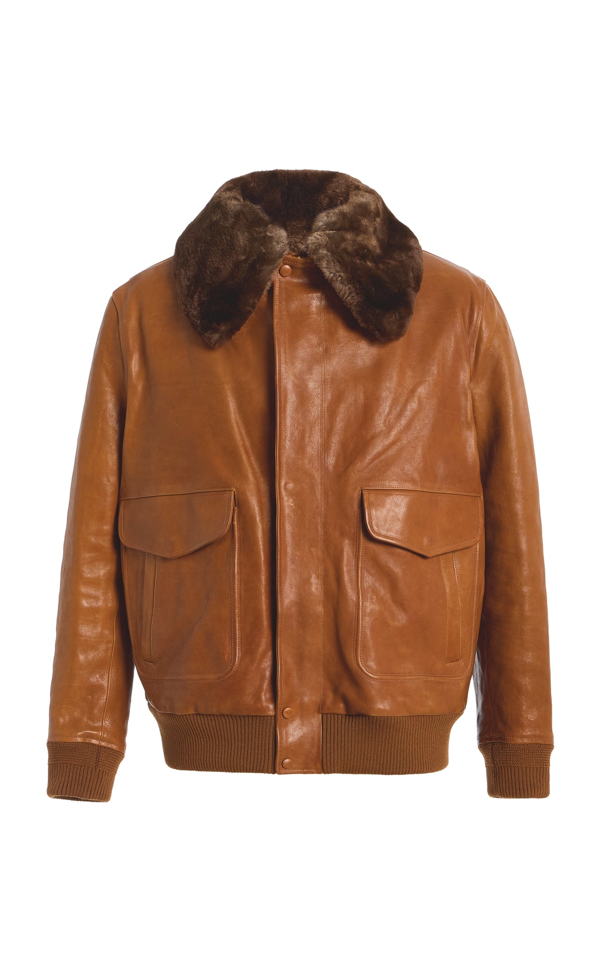 Chocolate / Bomber Grant en cuir - Chocolate