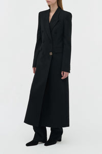 Julien Coat en noir eco soft laine drap de costume